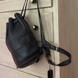 Coach Bixby Black Leather Sling Bag Backpack